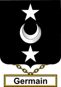 English Coat of Arms Shield Badge for Germain or Jermyn