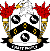 Coat of arms used by the Pratt family in the United States of America