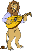 Symphony Lions Clipart image: Lion playing Lute
