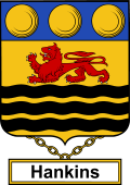 English Coat of Arms Shield Badge for Hankins