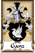 German Coat of Arms Wappen Bookplate  for Ganz