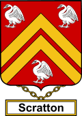 English Coat of Arms Shield Badge for Scratton