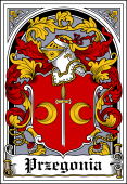 Polish Coat of Arms Bookplate for Przegonia