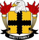 Coat of arms used by the Rhett family in the United States of America