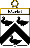 French Coat of Arms Badge for Merlet