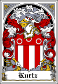 German Wappen Coat of Arms Bookplate for Kurtz