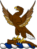 Family crest from England for Allen (Errol) Crest - An Eagle Perched, Wings Expanded