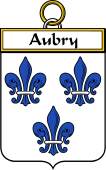 French Coat of Arms Badge for Aubry