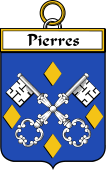 French Coat of Arms Badge for Pierres