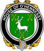 Irish Coat of Arms Badge for the O'HENNESSY family