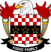 Coat of arms used by the Fiske family in the United States of America