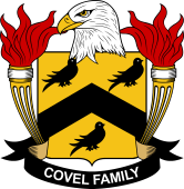 Coat of arms used by the Covel family in the United States of America