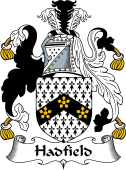 English Coat of Arms for the family Hadfield or Hatfield