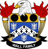 Coat of arms used by the Wall family in the United States of America
