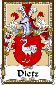 German Coat of Arms Wappen Bookplate  for Dietz