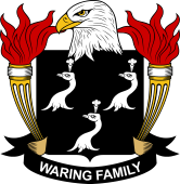 Coat of arms used by the Waring family in the United States of America