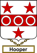 English Coat of Arms Shield Badge for Hooper