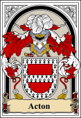 English Coat of Arms Bookplate for Acton