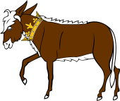 Ass or Mule Passant Ducally Gorged