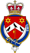 Families of Britain Coat of Arms Badge for: Sims or Syme (Scotland)