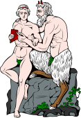 Gods and Goddesses Clipart image: Pan and Olympos