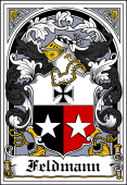 German Wappen Coat of Arms Bookplate for Feldmann