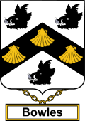English Coat of Arms Shield Badge for Bowles or Boles