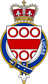Families of Britain Coat of Arms Badge for: Lucas (England)
