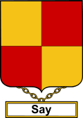 English Coat of Arms Shield Badge for Say or Saye
