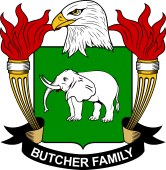 Coat of arms used by the Butcher family in the United States of America