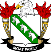Coat of arms used by the Moat family in the United States of America