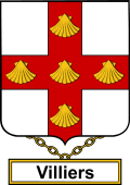 English Coat of Arms Shield Badge for Villiers
