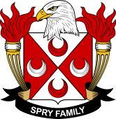 Coat of arms used by the Spry family in the United States of America