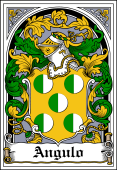 Spanish Coat of Arms Bookplate for Angulo