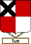 English Coat of Arms Shield Badge for Tutt