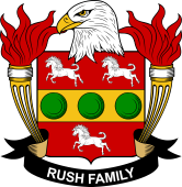 Coat of arms used by the Rush family in the United States of America