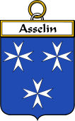French Coat of Arms Badge for Asselin