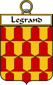 French Coat of Arms Badge for Legrand (Grand le)