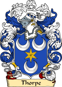 English or Welsh Family Coat of Arms (v.23) for Thorpe