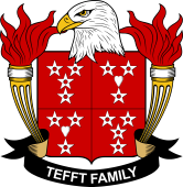 Coat of arms used by the Tefft family in the United States of America