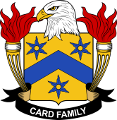Coat of arms used by the Card family in the United States of America