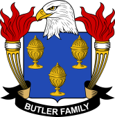 Coat of arms used by the Butler family in the United States of America
