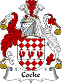 English Coat of Arms for Cock or Cocke