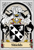 English Coat of Arms Bookplate for Shields