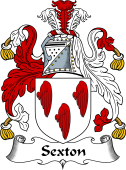 English Coat of Arms for the family Saxton or Sexton
