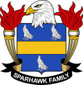 Coat of arms used by the Sparhawk family in the United States of America