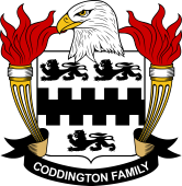Coat of arms used by the Coddington family in the United States of America