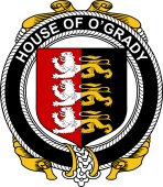 Irish Coat of Arms Badge for the O'GRADY family