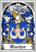 German Wappen Coat of Arms Bookplate for Vischer