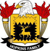 Coat of arms used by the Hopkins family in the United States of America